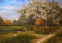 Eqbal Mehdi, 39 x 54 Inch, Oil on Canvas, Landscape Painting, AC-EBM-003